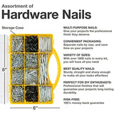 Top Quality Nail Assortment Kit � Over a 1800 Multipurpose Hardware Nails - 11 Different Sizes � Non Bendable & Sturdy - Compact Organized Box