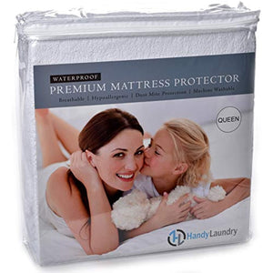 Queen Mattress Protector - Waterproof, Breathable, Blocks Allergens, Smooth Soft