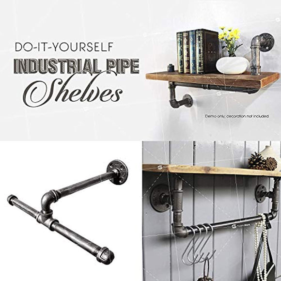 Supply Giant QDCM1218-5 1/2 Inch Black Steel Pipe, Threaded Half Inch Malleable Fitting Build DIY Vintage Furniture, 1/2