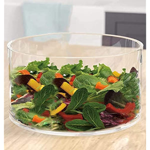 Large Glass Salad Bowl - Microwave & Dishwasher Safe - Mixing and Serving Dish - Clear Borosilicate Glass Fruit Bowl and Trifle Bowl, 100oz.