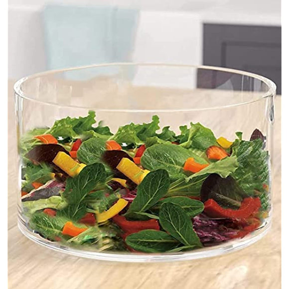 Large Glass Salad Bowl - Microwave & Dishwasher Safe - Mixing and Serving Dish - Clear Borosilicate Glass Fruit Bowl and Trifle Bowl, 100oz.