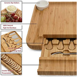 Charcuterie Boards 100% Natural Bamboo Cheese Board and Knife Set, Unique Gifts for Women Christmas Gift Ideas for Her Wife Parents Mother Grandparents Couples Housewarming House Home White Elephant