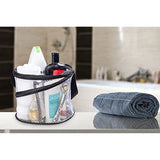 Bathroom Personal Organizer - 8" X 6" - Three Large Compartments to Organize Your Bathroom Accessories. The Shower Caddy Features a Drainage Hole and Carry Handle for Easy Transport. (Black)