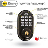 Yale Real Living Electronic Push Button Deadbolt Fully Motorized with Zwave Technology, Oil-Rubbed Bronze