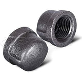 Supply Giant CNDQ0012 1/2" Black Malleable Iron Pipe Cap for 150 lb Applications with Female Thread