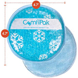 Reusable Gel Ice Packs, 6 Round Hot and Cold Gel Bead Compression Therapy Pads - Small Heating and Icing Relief for Injuries, Migraine Headaches, Pain - Freezer and Microwave Safe - ComfiPak