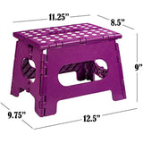 Folding Step Stool - The Lightweight Step Stool is Sturdy Enough to Support Adults and Safe Enough for Kids. Opens Easy with One Flip. Great for Kitchen, Bathroom, Bedroom, Kids or Adults. (Purple)