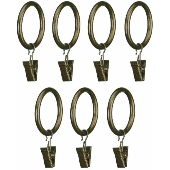 Umbra Clip Large Drapery Ring, Bronze, Set of 7