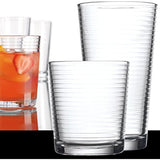 Drinking Glasses Set of 12, Durable Glassware Set Includes 6-17oz Highball Glasses 6-13oz DOF Glasses | Heavy Base Tall Glass Cups for Water, Juice, Beer, Wine, and Cocktails