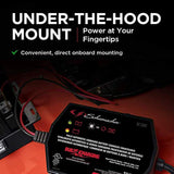Schumacher SC1300 Fully Automatic Direct-Mount Under-the-Hood Battery Charger/Maintainer with Battery Detection - 1.5 Amp, 6V/12V - for Cars, Motorcycles, Lawn Tractors, Power Sports