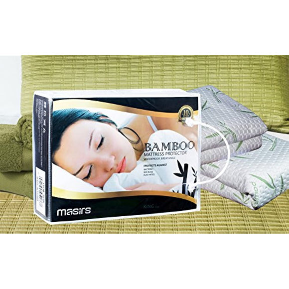 Waterproof Bamboo Mattress Protector - Thick and Soft Quilted Fabric Will Give You a Comfortable, Quiet and Cool Night Sleep. Quality Fabric That is Durable and Machine Wash Really Well. (King Size)