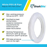 SharkBite U855W100 PEX Pipe 3/8 Inch, White, Flexible Water Pipe Tubing, Potable