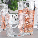Drinking Glasses Set of 18 Clear Glass Cups - 6 Highball Glasses 17oz, 6 Rocks Glasses 13oz, 6 DOF Glasses 7oz, Bubble Design Glassware Set for Water, Juice, Wine, Cocktails, & Beer Glasses.