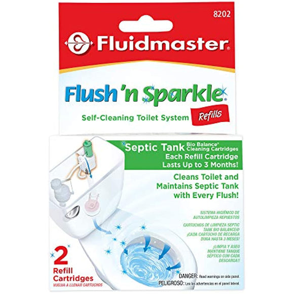 Fluidmaster 8202P8 Flush 'n Sparkle Automatic Toilet Bowl Cleaning System