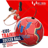 Messi Training System Kids Training Soccer Ball - Size 3 Youth Smart Football with Tether for Juggling, Foot Control, Kicking Practice - Adjustable Cord - Outdoor Soccer Equipment, Gold