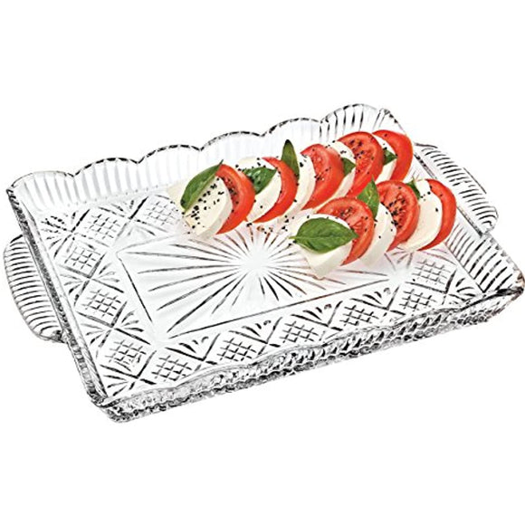 Crystal Rectangular Elegant Serving Tray, For Whiskey Decanter,candle Sticks,vanity set, and Serving