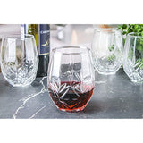 Elegant Stemless Wine Glasses (Set of 4) for Red or White Wine…