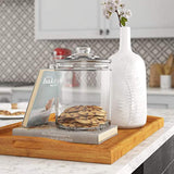 Glass Canister Set for Kitchen Counter + Labels & Marker - Set of 2 - Glass Cookie Jars with Airtight Lids - Food Storage Containers with Lids Airtight for Pantry - Flour, Sugar, Coffee, Cookies, etc.
