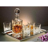 Le'raze Elegant Mirrored Rectangular Silver Tray, Mirrored Tray for Whiskey Decanter, Candle Sticks, Vanity Set, Perfume Tray, and Serving