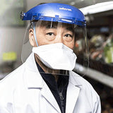 Sellstrom Single Crown Safety Face Shield with Ratchet Headgear, Clear Tint, Uncoated, Blue, 8" x 12" x .040, S39110
