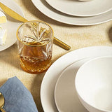 Le'raze Posh Crystal Whiskey Glasses [Set of 4] Old Fashioned Glasses with 24K Gold Band for Scotch, Bourbon And Cocktail Drinks | DOF Glassware Set