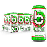 Bang Sour Heads Energy Drink, 0 Calories, Sugar Free with Super Creatine, 16 Fl Oz (Pack of 12)