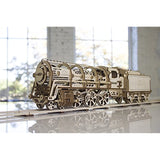 UGears Locomotive with Tender 3D Wooden Model Self Assembling Best Adult and Teens Gift