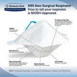 Kimberly-Clark PROFESSIONAL N95 Pouch Respirator (53358), NIOSH-Approved, Made in U.S.A., Regular Size, 50 Respirators/Bag, White