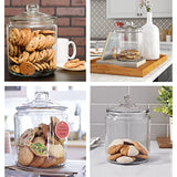 Set of 2 - Glass Canister Set for Kitchen Counter + Labels & Marker - Glass Cookie Jars with Airtight Lids - Food Storage Containers with Lids Airtight for Pantry - Flour, Sugar, Coffee, Cookies, etc.