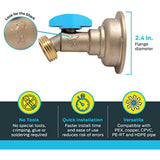 SharkBite 3/4 x 3/4 Inch MHT 45 Degree Hose Bibb, Quarter Turn, Push To Connect Brass Plumbing Fitting, PEX Pipe, Copper, CPVC, PE-RT, HDPE, 24631LF