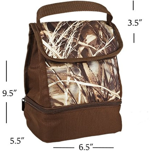 Fit & Fresh Boys' Austin Insulated Lunch Bag with Dual Compartments, Zipper closure (Realtree MAX-4 Camo)