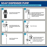 PlumBoss E1000 Built in Soap Dispenser for Kitchen Sink Multipurpose Stainless Steel Pump with 500mL Bottle for Dish Lotion, and Hand Sanitizer-Refill from The Top, Brushed Nickel