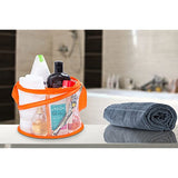 Bathroom Personal Organizer - 8" X 6" - Three Large Compartments to Organize Your Bathroom Accessories. The Shower Caddy Features a Drainage Hole and Carry Handle for Easy Transport. (Orange)