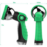 Vremi Heavy Duty Metal Garden Hose Nozzle - 10 Pattern High Pressure Thumb Control Jet Shower Sprayer for Gardening Watering Car Washing - No Squeeze Handle Power Washer Attachment Long Water Spray