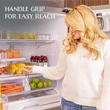 Refrigerator Organizer Bins - Clear Plastic, Stackable, Narrow and Wide Bin Sizes, Egg Tray with Lid. Great Storage for Fridge, Cabinets, Countertops and Pantry. (Set of 12)