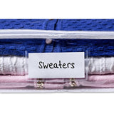Clear Sweater Storage Bag - Durable Vinyl Material to Shield Your Contents from Dust, Dirt and Moisture. Easy Gliding Zipper for Easy Access and Label Pocket for Easy Identification. (2-Pack)