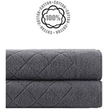 Enchante Home 6 Piece 100% Turkish Cotton Luxury Towel Set for Home, Spa & Bathroom - Quality Soft & Absorbent - Hand, Wash & Bath Towels, Jacquard, Fancy Gracious Design (Gray, 2 Bath Sheet)