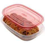 Rubbermaid TakeAlongs Rectangle Food Storage Container, 4 Cup, Tint Chili, 3 Count