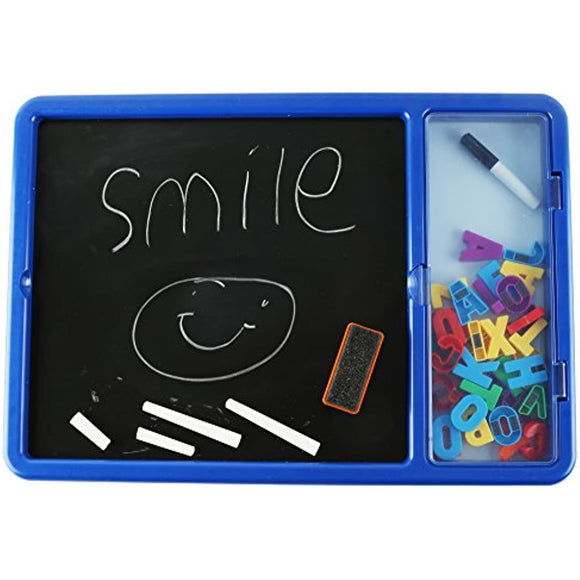 EduKid Toys Double Sided Chalk and White Board with ABC Magnets for Kids