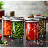 8oz Glass Mason Jars with lids Set of 12- wide mouth - Airtight Band + Marker & Labels - Canning Jars with Lids, Ideal for candle jars, Spice Jars, Wedding Favors, Meal Prep, Jelly Jar, Jam, Honey,