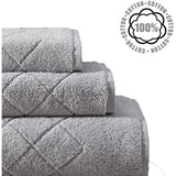 Enchante Home 6 Piece 100% Turkish Cotton Luxury Towel Set for Home, Spa & Bathroom - Quality Soft & Absorbent - Hand, Wash & Bath Towels, Jacquard, Fancy Gracious Design (White, 6 Piece)