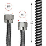 HIGHCRAFT GUHD-TT34-4I 46" Gas Line Connector with 5/8'' Outer Diameter and Nut Fittings, Stainless Steel