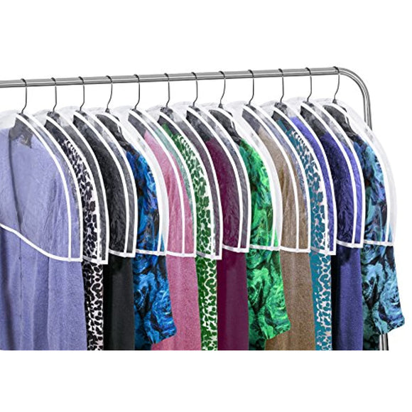Clear Vinyl Shoulder Covers Closet Suit Protects Storage Home Decor Set of 12, 12