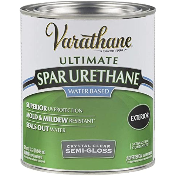 Rust-Oleum 250141H Ultimate Spar Urethane Water Based, Quart, Semi Gloss Finish