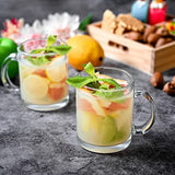 6-Pack Glass Coffee Infusion Mugs with Handle, Clear Glass Teacups Mugs, Coffee Cups Perfect for Cappuccino, Latte, Tea, Espresso, Dishwasher Safe Glass Mugs for WARM OR COLD BEVERAGES ONLY.