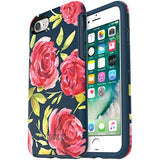 OtterBox SYMMETRY SERIES Case for iPhone SE (3rd and 2nd gen) and iPhone 8/7 - Retail Packaging - BOUQUET (BLAZER BLUE/BLAZER BLUE/BOUQUET GRAPHIC)