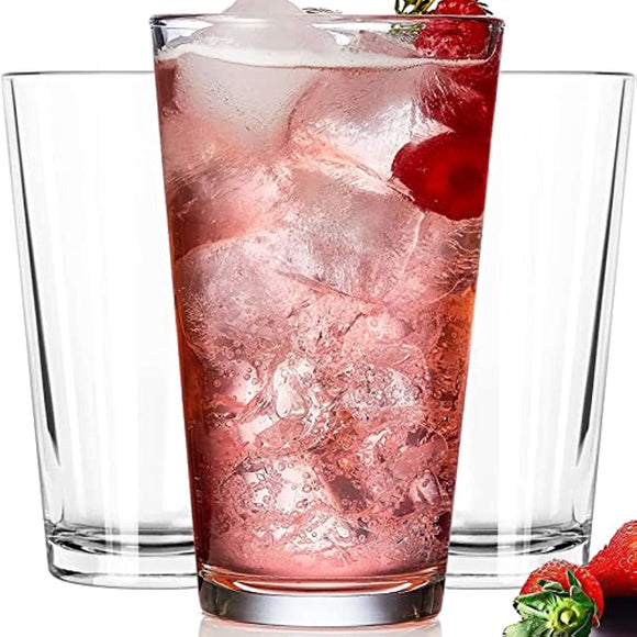 Drinking Glasses - Set of 10 - Highball Glass Cups 16oz. - Dishwasher Safe