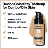 Revlon ColorStay Liquid Foundation Makeup for Combination/Oily Skin SPF 15, Longwear Medium-Full Coverage with Matte Finish, Cappuccino (410), 1.0 oz