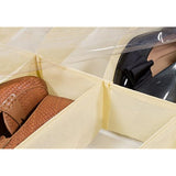 Under The Bed Shoe Organizer - Keep Your Shoes Organized with Storage for Up to Twelve Pairs of Shoes. Decorative Bamboo Siding, Easily Visible with Clear Cover and Protected from Moisture and Dust.