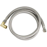Highcraft Dishwasher Water Supply Line, Hose Connector Has 3/8 Inch 90 Degree Brass Elbow Fitting, Braided Stainless Steel 10 Ft